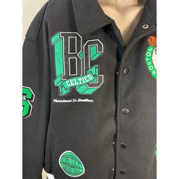 Celtics Ring Leader Varsity Jacket - Black/Green NWT - Picture 9 of 10